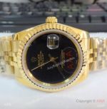 Copy Rolex Datejust Onyx Dial Yellow Gold Jubilee Watch 36mm